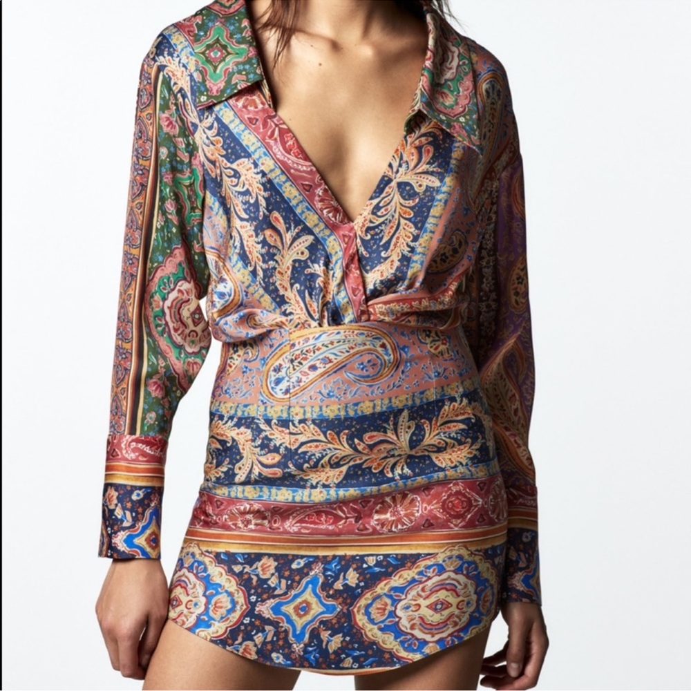 Zara two piece set printed blouse size S